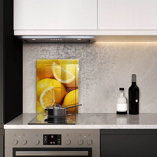 Glasskärbräda med motiv av saftiga citroner