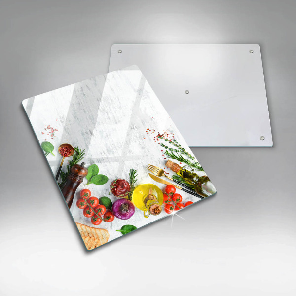 Glasskärbräda Grönsaker och kryddor