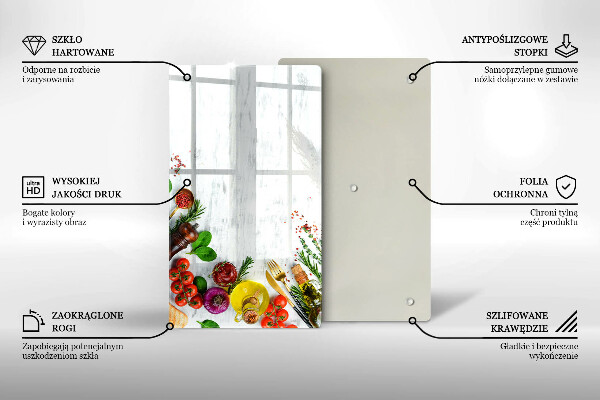 Glasskärbräda Grönsaker och kryddor