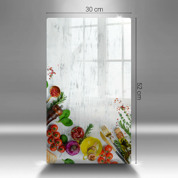 Glasskärbräda Grönsaker och kryddor