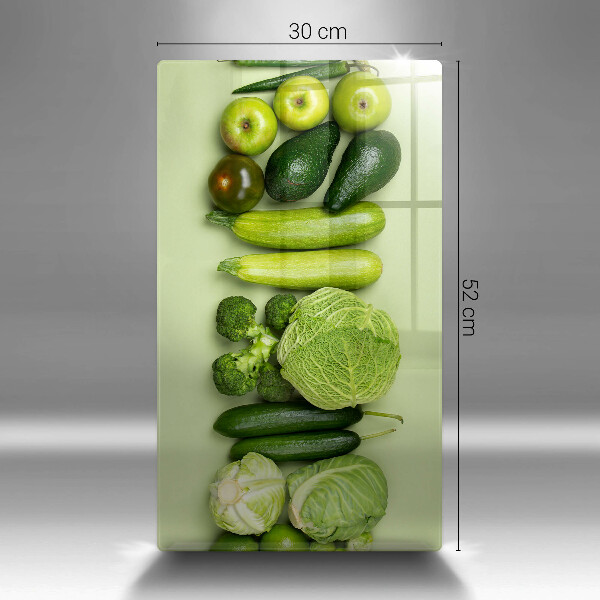 Glasskärbräda Gröna frukter och grönsaker