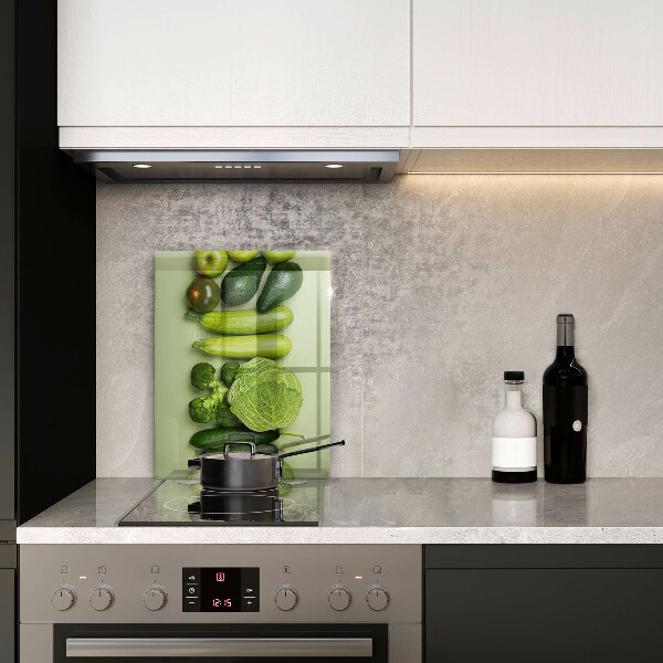 Glasskärbräda Gröna frukter och grönsaker