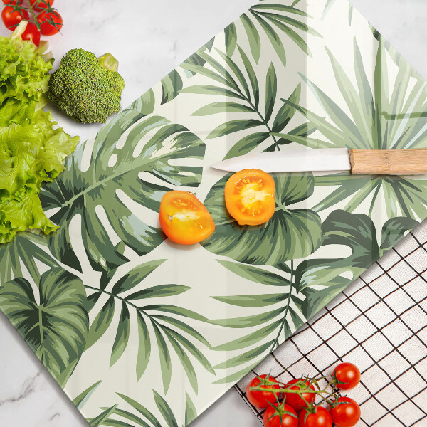 Glasskärbräda Illustration av monstera blad