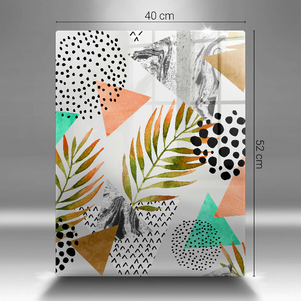 Glasskärbräda Boho lövmönster