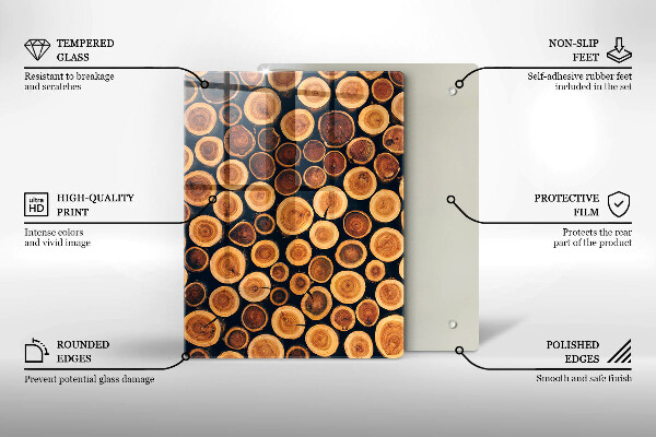 Glasskärbräda Boho lövmönster