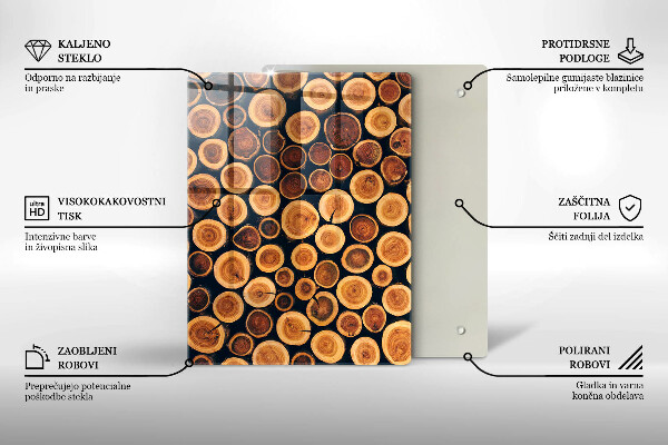 Glasskärbräda Boho lövmönster