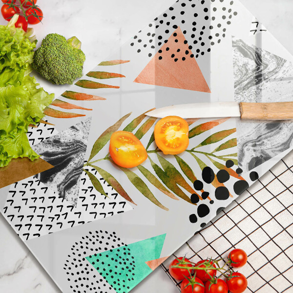 Glasskärbräda Boho lövmönster