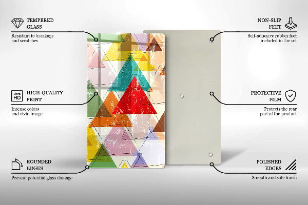 Glasskärbräda Målade trianglar