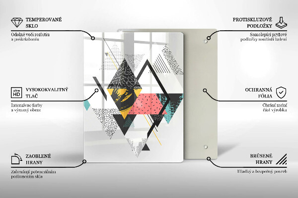Glasskärbräda Målade trianglar
