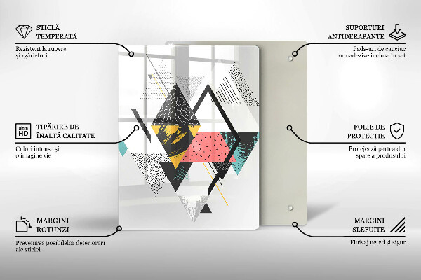 Glasskärbräda Målade trianglar