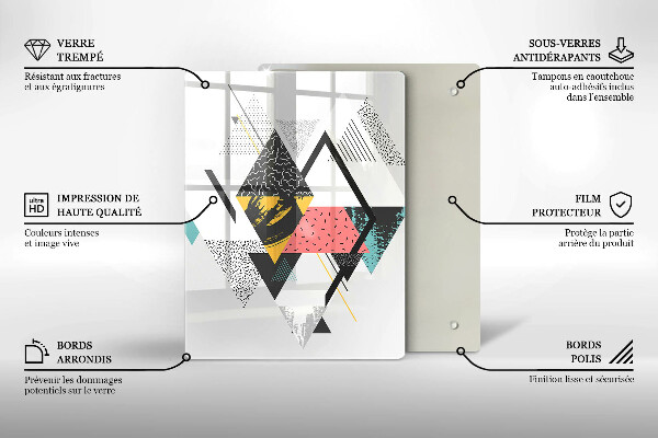 Glasskärbräda Målade trianglar