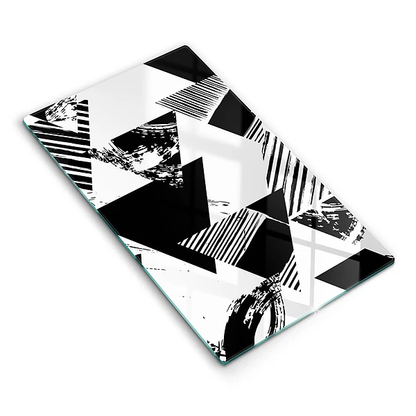 Glasskärbräda med geometriskt triangelmönster