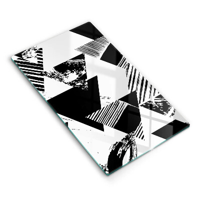 Glasskärbräda med geometriskt triangelmönster