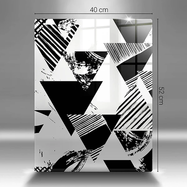 Glasskärbräda med geometriskt triangelmönster