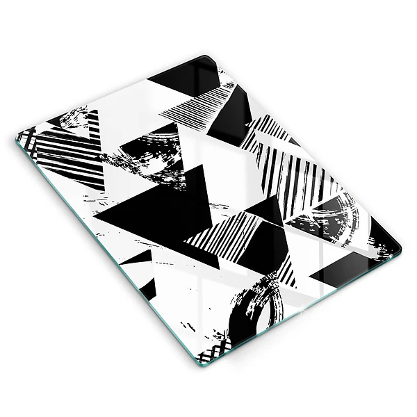 Glasskärbräda med geometriskt triangelmönster