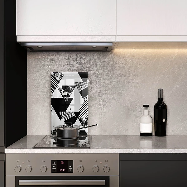 Glasskärbräda med geometriskt triangelmönster