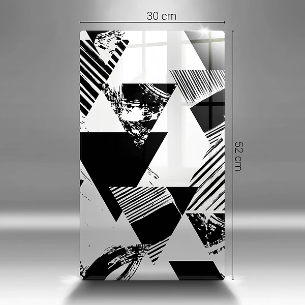 Glasskärbräda med geometriskt triangelmönster