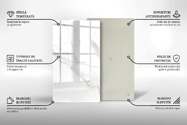 Glasskärbräda i marmormönstrat glas
