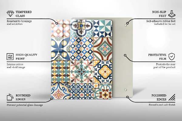 Glasskärbräda Delikat vit marmor