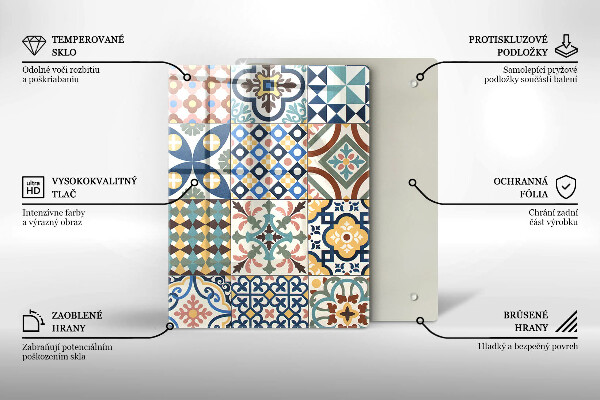 Glasskärbräda Delikat vit marmor