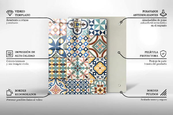 Glasskärbräda Delikat vit marmor
