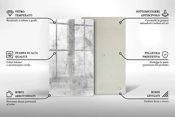 Glasskärbräda med betongmönster