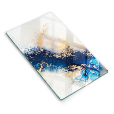 Glasskärbräda med abstrakt blått motiv
