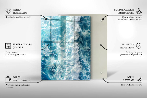 Glasskärbräda Abstraktion med blått