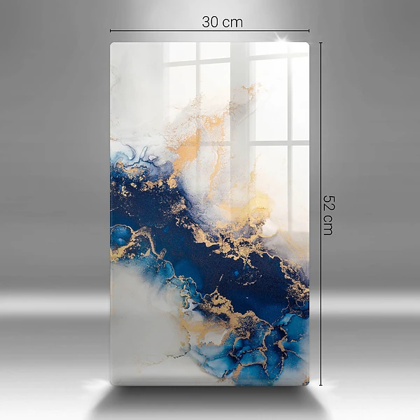 Glasskärbräda med abstrakt blått motiv