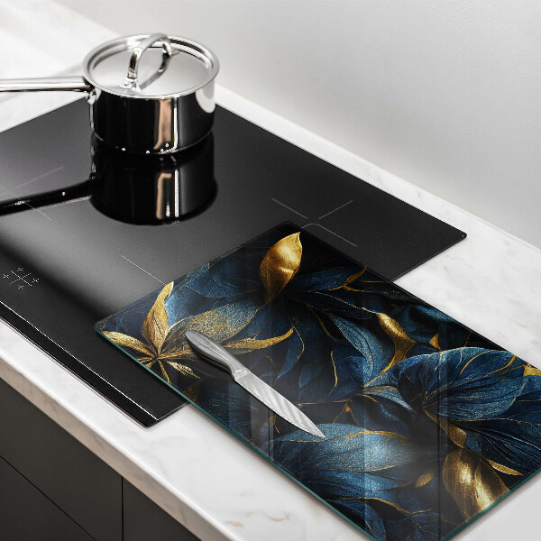 Glasskärbräda Dekorativa blad med guld