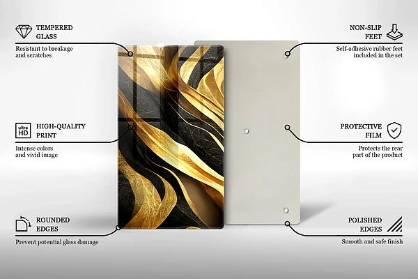 Glasskärbräda med elegant abstrakt motiv
