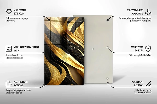 Glasskärbräda med elegant abstrakt motiv
