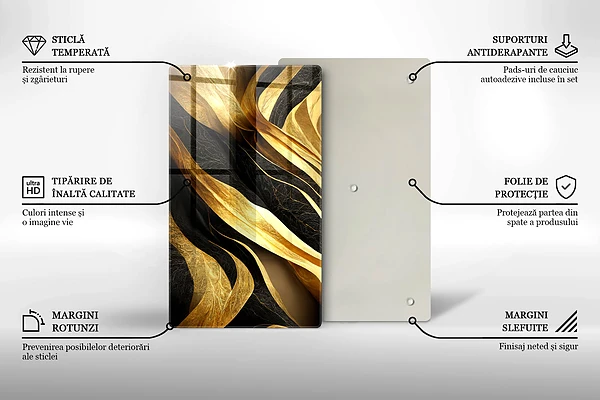 Glasskärbräda med elegant abstrakt motiv