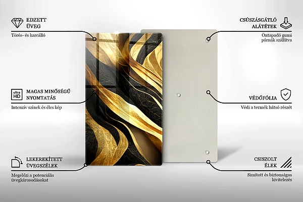 Glasskärbräda med elegant abstrakt motiv