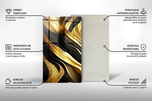 Glasskärbräda med elegant abstrakt motiv