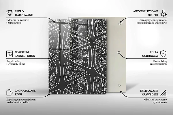 Glasskärbräda med elegant abstrakt motiv