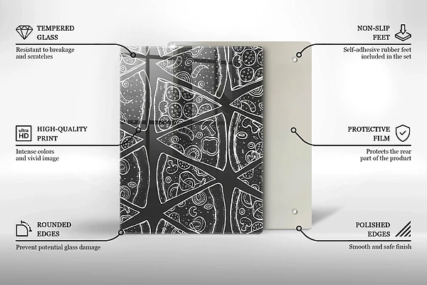 Glasskärbräda med elegant abstrakt motiv