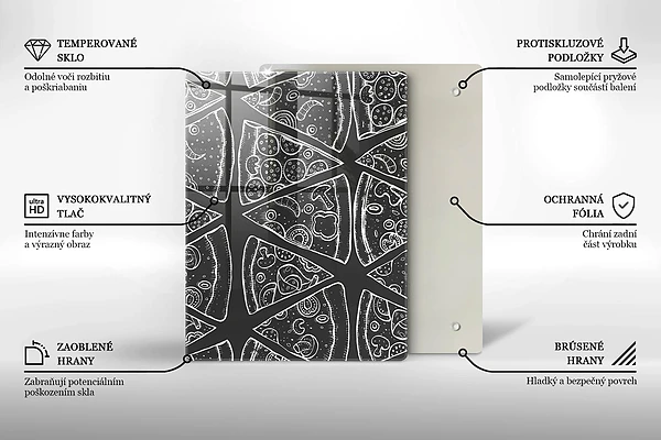 Glasskärbräda med elegant abstrakt motiv