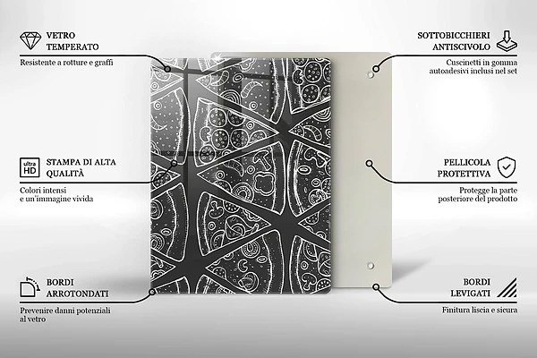 Glasskärbräda med elegant abstrakt motiv