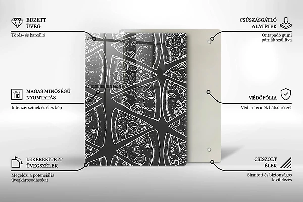 Glasskärbräda med elegant abstrakt motiv