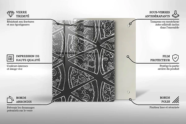 Glasskärbräda med elegant abstrakt motiv