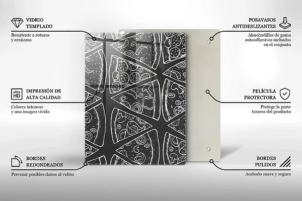 Glasskärbräda med elegant abstrakt motiv