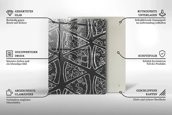 Glasskärbräda med elegant abstrakt motiv
