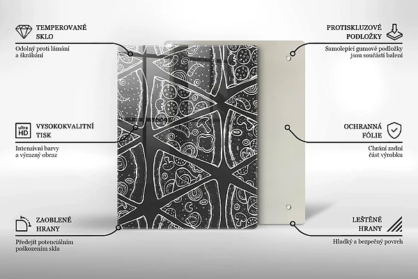 Glasskärbräda med elegant abstrakt motiv