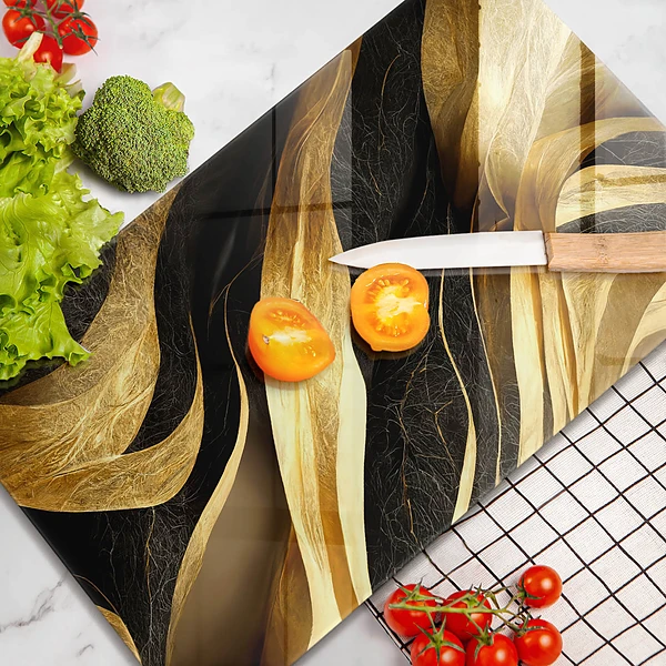 Glasskärbräda med elegant abstrakt motiv