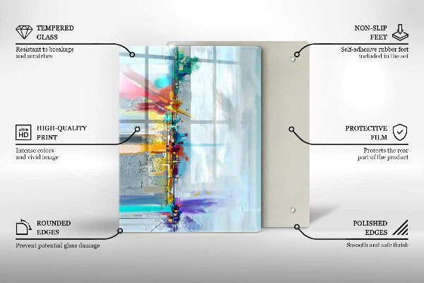Glasskärbräda Prydnadssten med guld