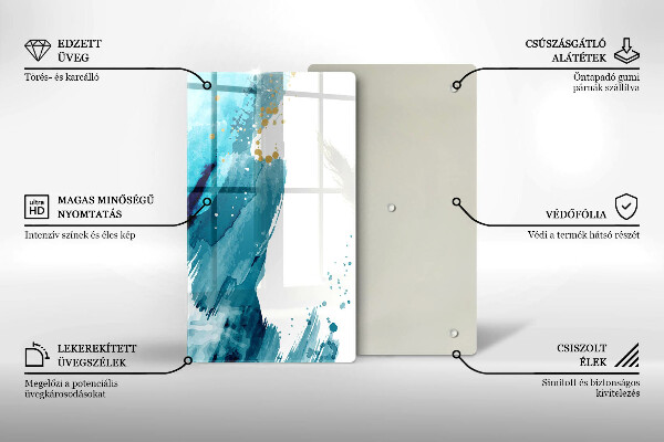 Glasskärbräda Blå fläckar