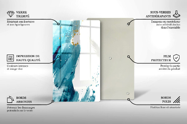 Glasskärbräda Blå fläckar