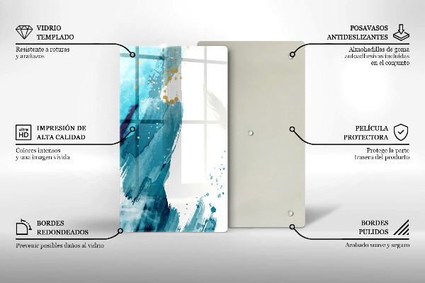 Glasskärbräda Blå fläckar