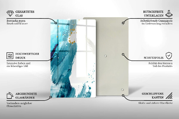 Glasskärbräda Blå fläckar